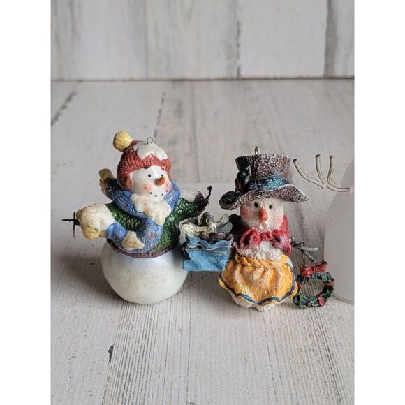 Snowman family stack variety read ornament Xmas set happy - Picture 2 of 12
